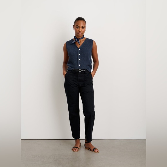 Alex Mill Neil Utility pant in herringbone black sz 2 - Picture 1 of 7